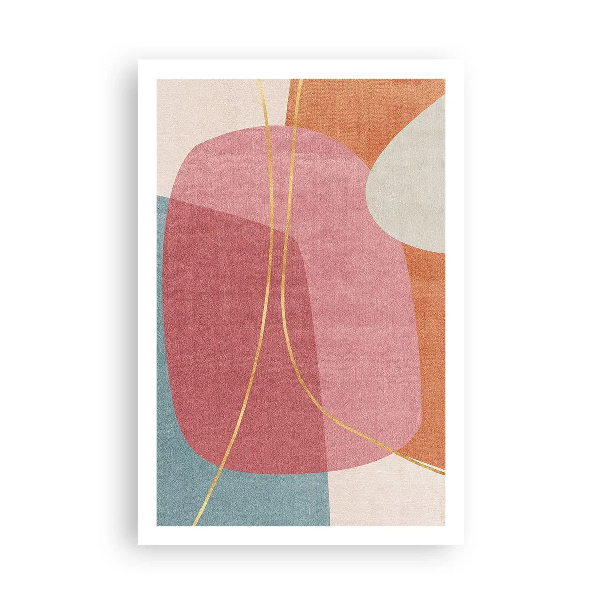 Poster - Pastel Composition with a Golden Note - 61x91 cm