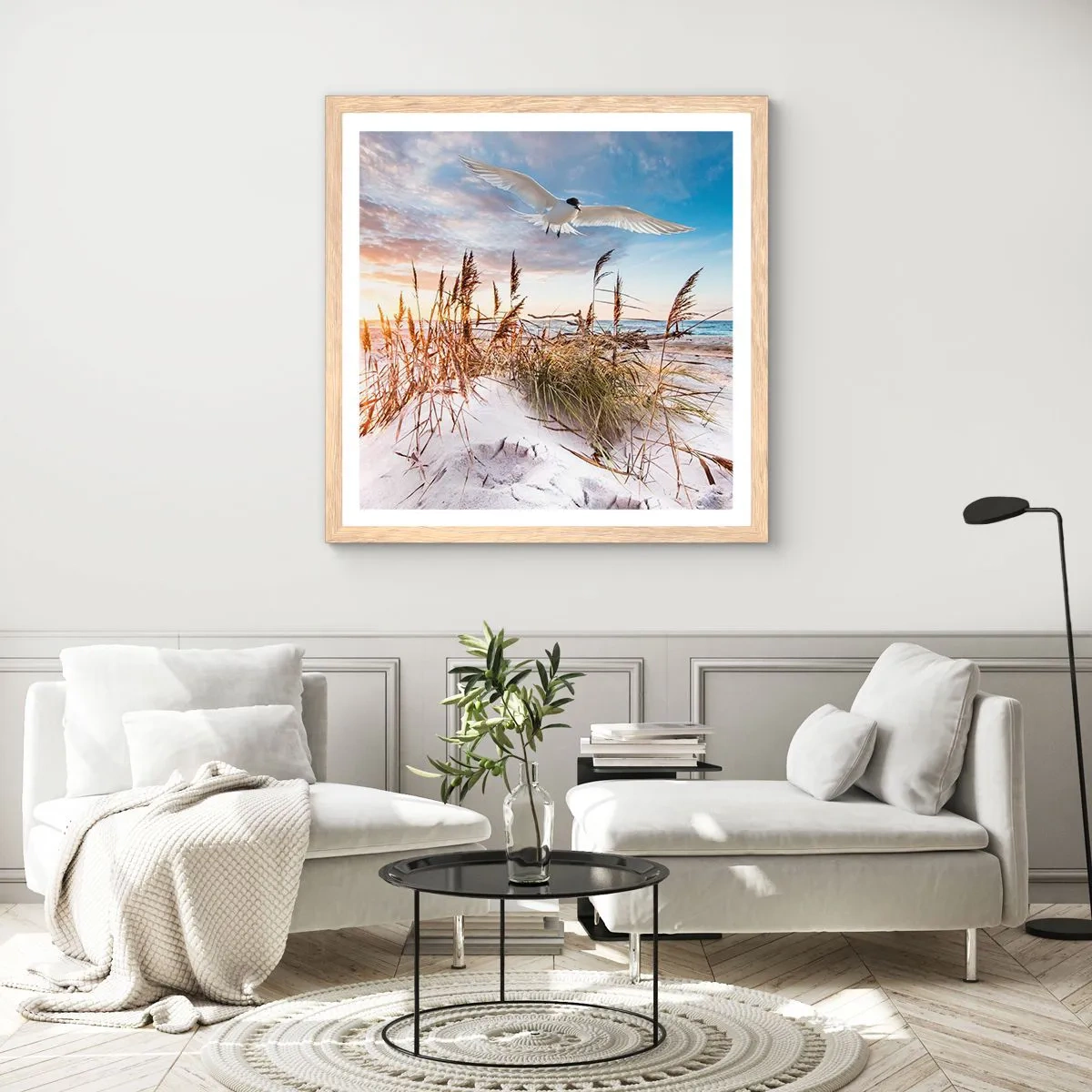 Poster in light oak frame - Wind from the Sea - 60x60 cm