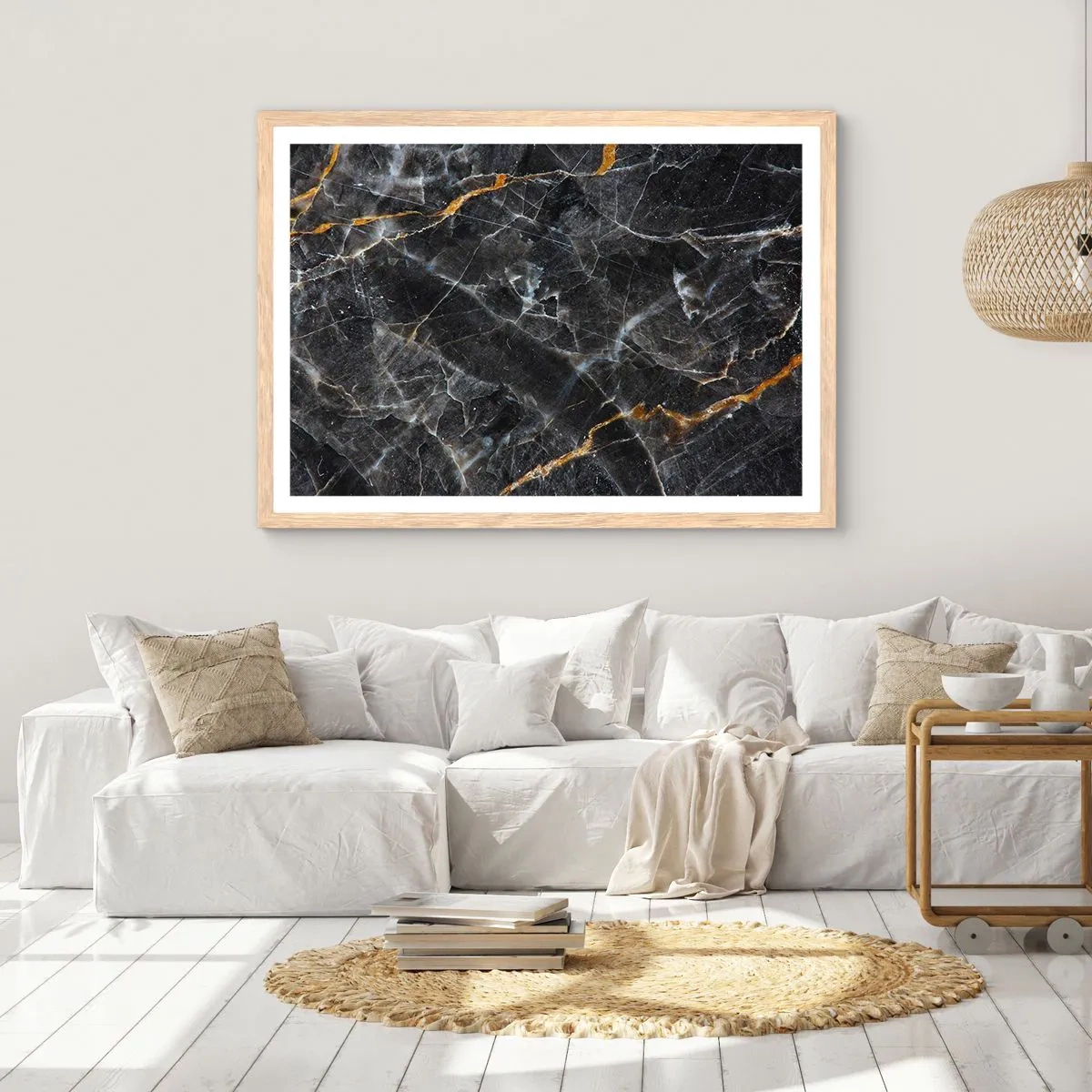 Poster in light oak frame - Interior Life of a Stone - 70x50 cm