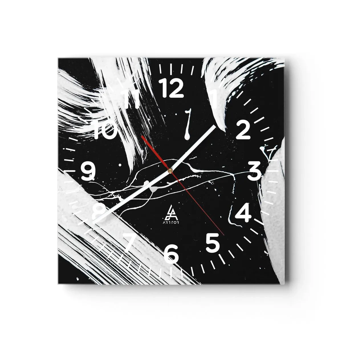 Wall clock - Clock on glass - Breaking the Darkness - 30x30 cm