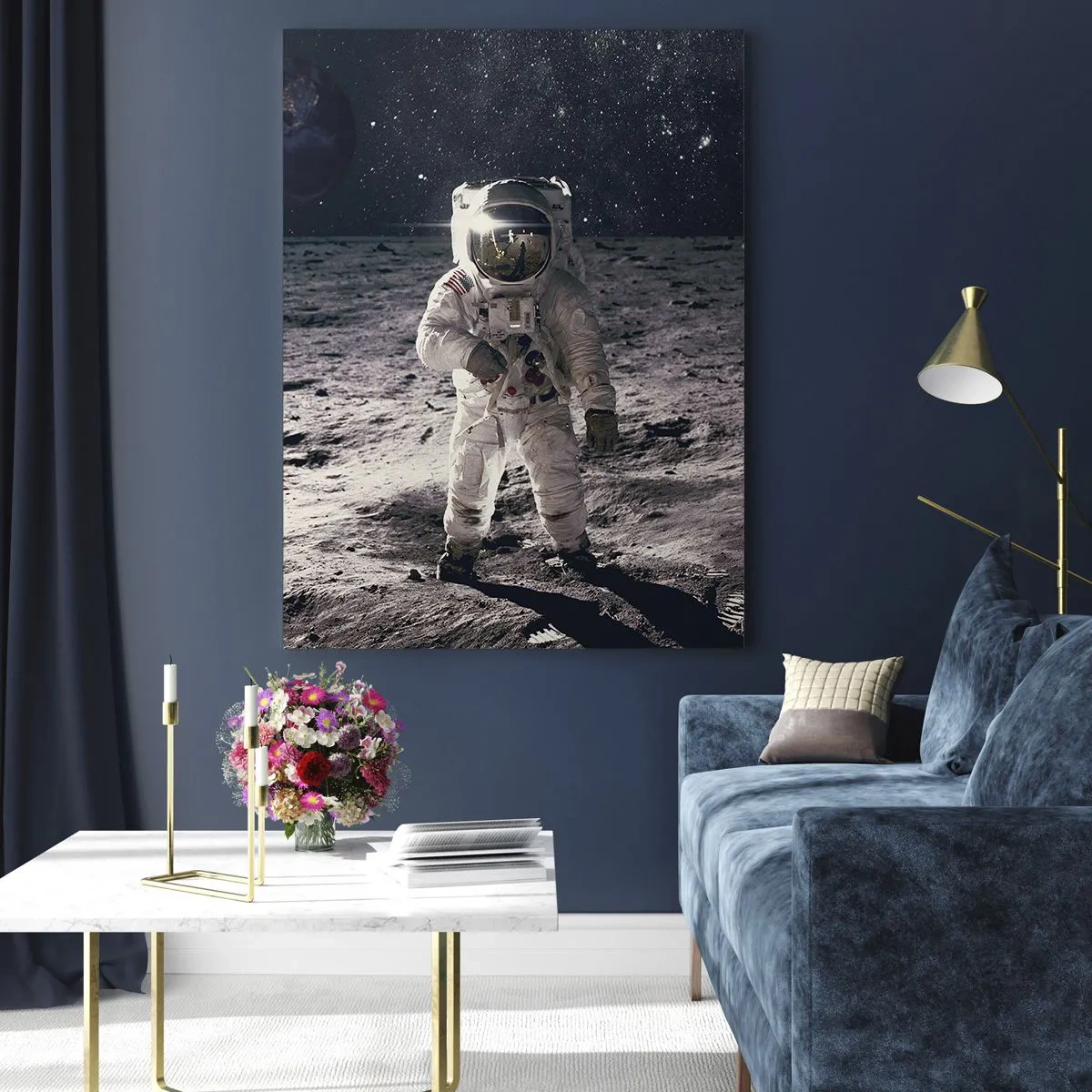 Glass picture - Greetings from the Moon - 70x100 cm