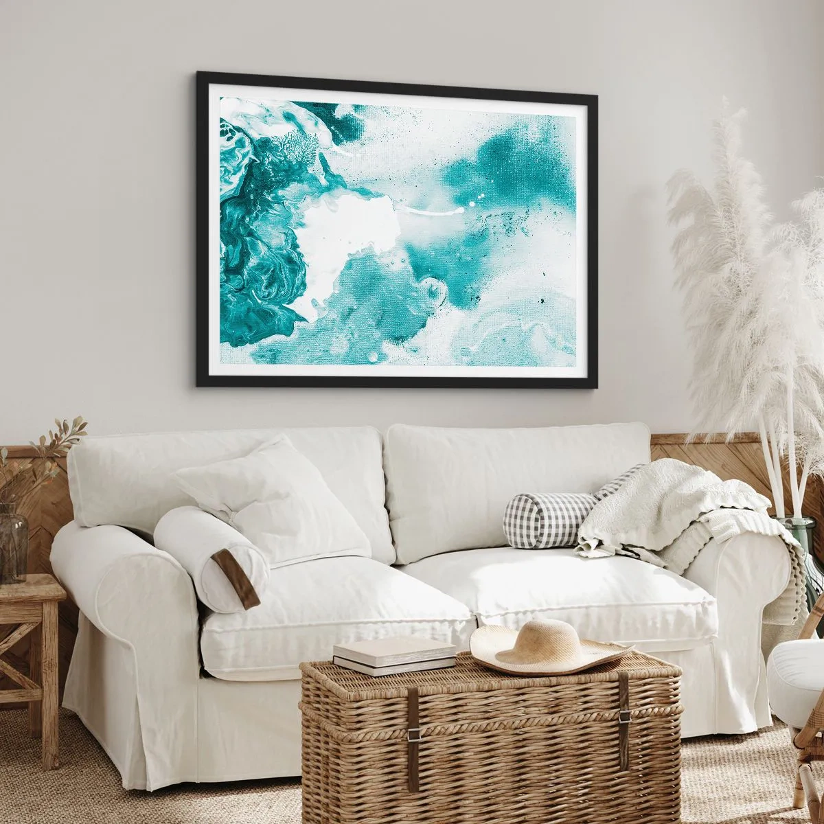 Poster in black frame - Lakes of Blue - 100x70 cm