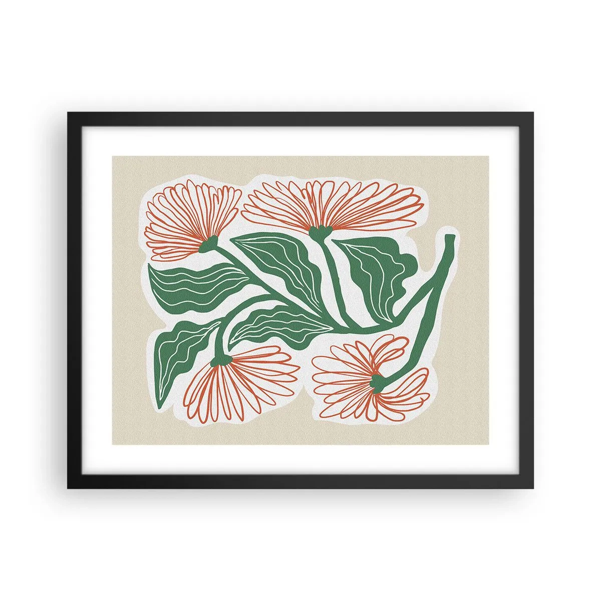 Poster in black frame - Folk and Modern - 50x40 cm