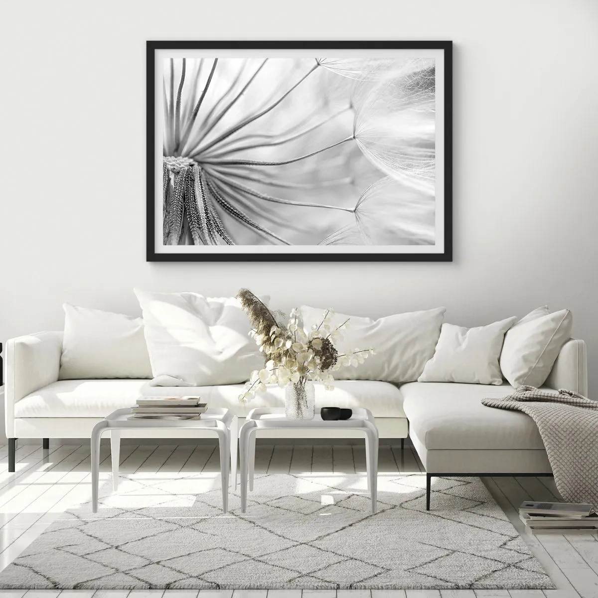 Poster in black frame - Dandelion Kites - 100x70 cm