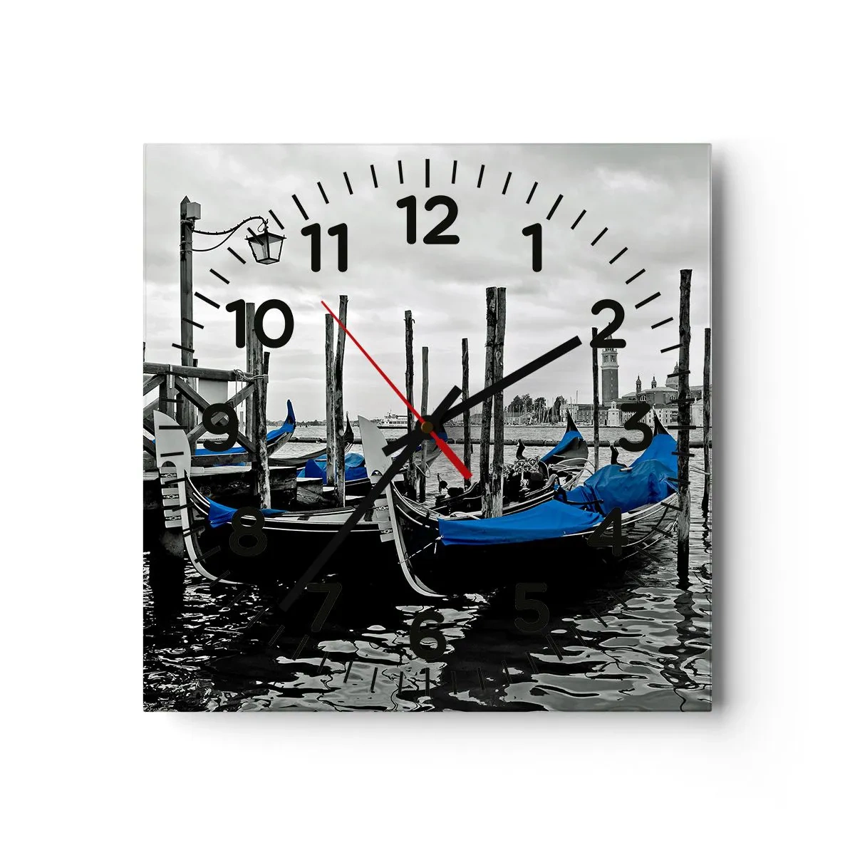 Wall clock - Clock on glass - Thoughtful Venice  - 40x40 cm