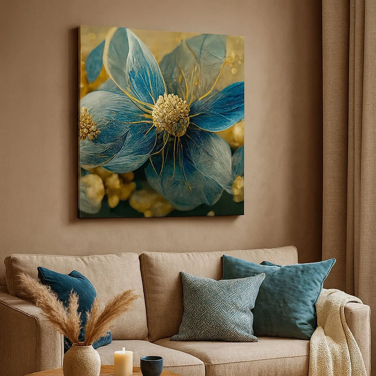 Canvas picture - Blossoming in Gold - 30x30 cm