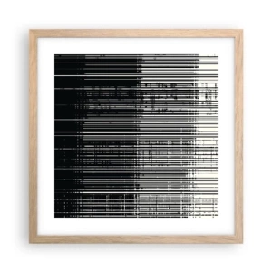 Poster in light oak frame - Waves and Vibrations - 40x40 cm