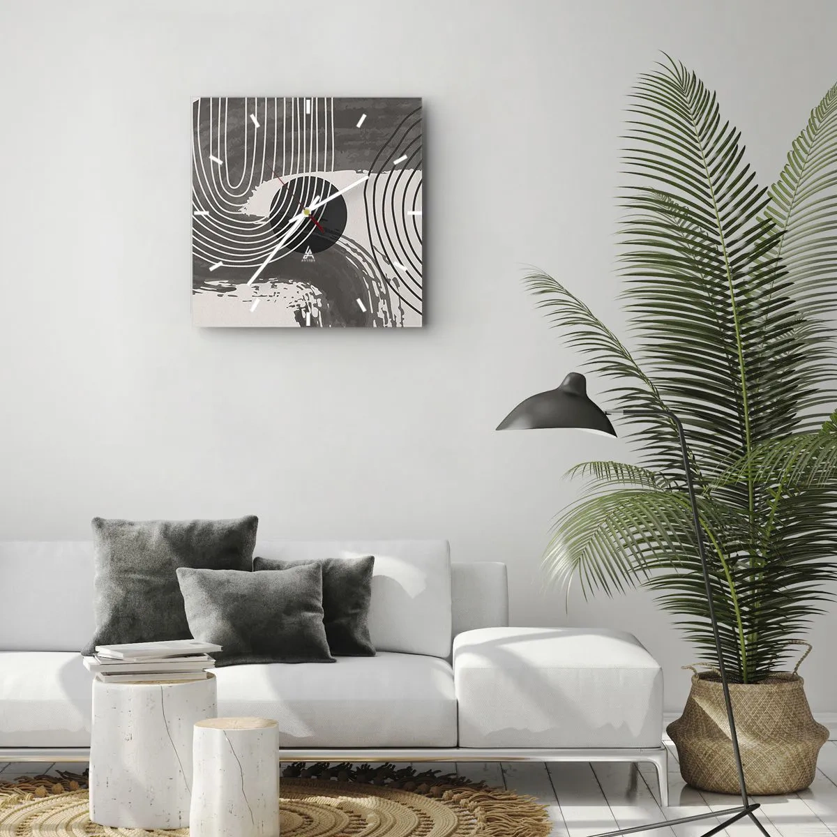 Wall clock - Clock on glass - Oval Wins - 30x30 cm