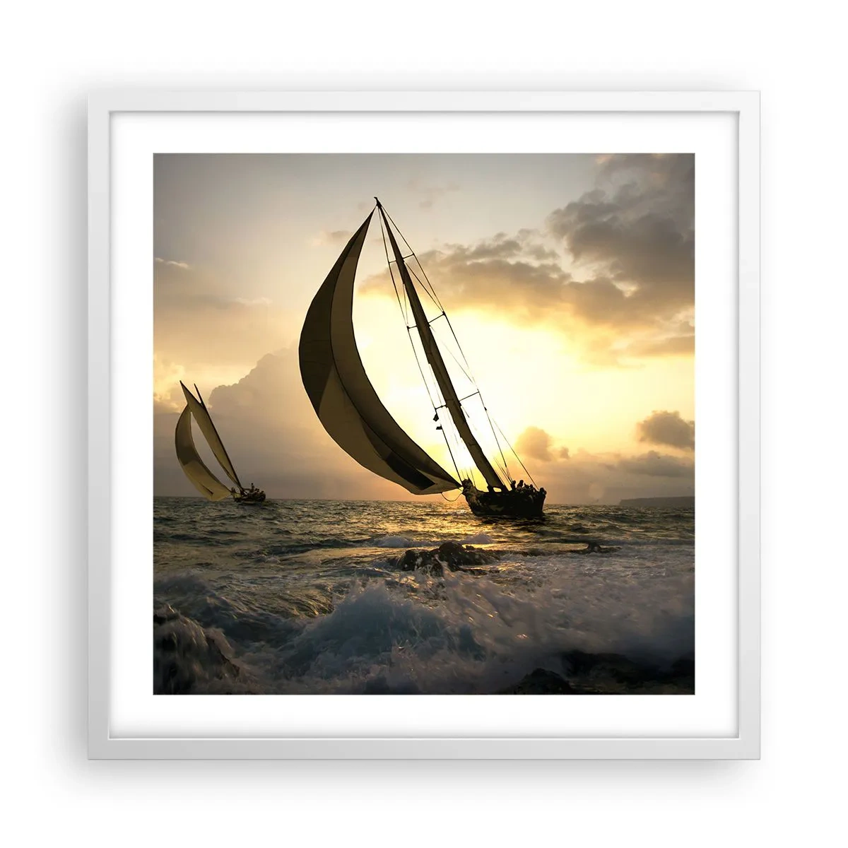 Poster in white frmae - With and against the Wind - 50x50 cm