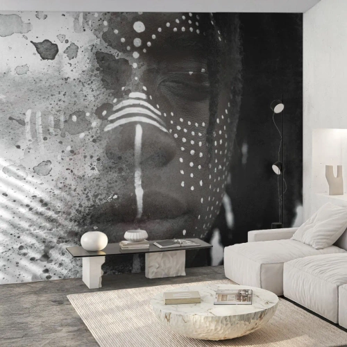 Photo Wallpaper Premium Canvas - Dsicover Primordial Spirit - Portrait of a Woman, Woman, African American - 200x140 cm