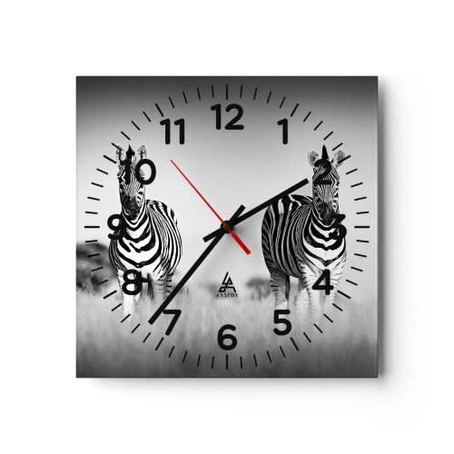 Wall clock - Clock on glass - After All the World is Black and White - 40x40 cm