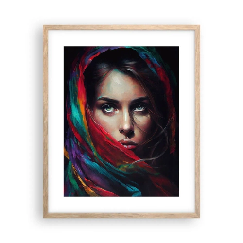 Poster in light oak frame - Green-eyed Secret - 40x50 cm