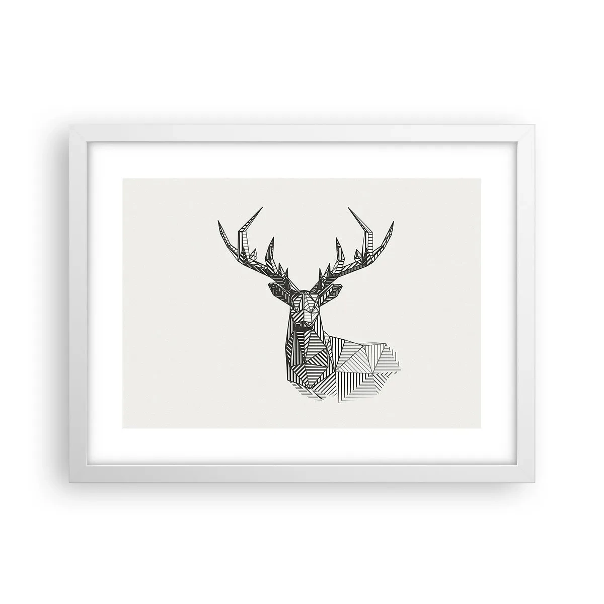 Poster in white frmae - Derr in Cubist Style - 40x30 cm