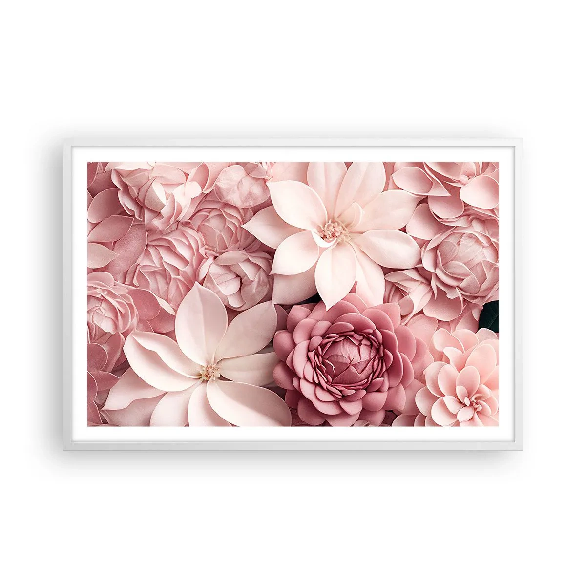 Poster in white frmae - In Pink Petals - 91x61 cm