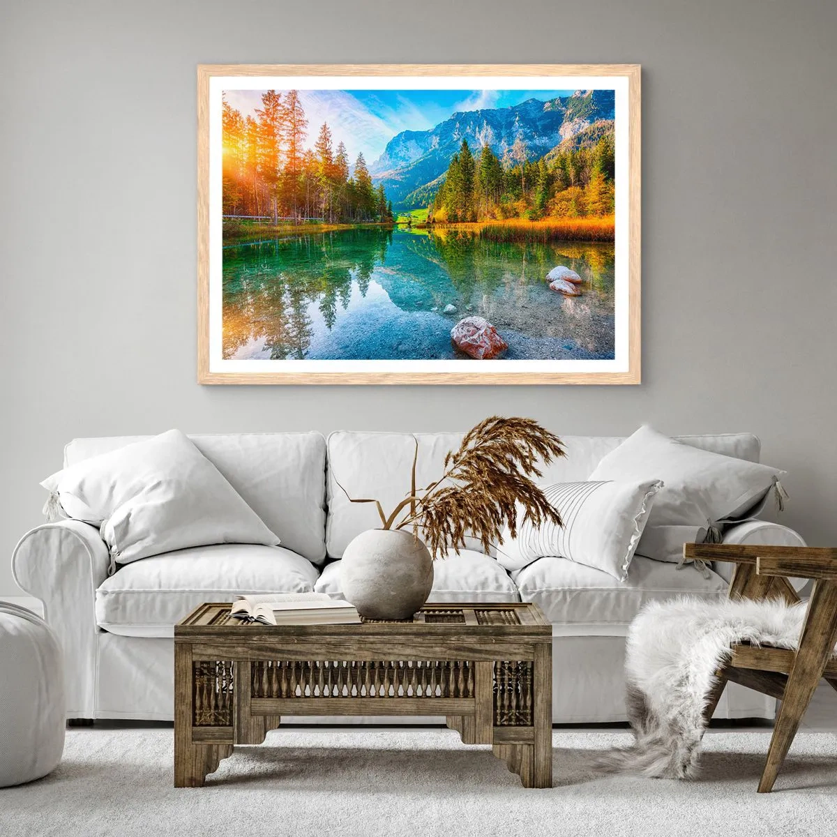 Poster in light oak frame - Mellow Autumn - 91x61 cm