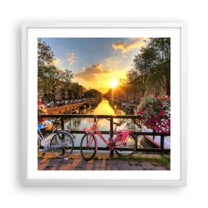 Poster in white frmae - Spring Morning in Amsterdam - 50x50 cm
