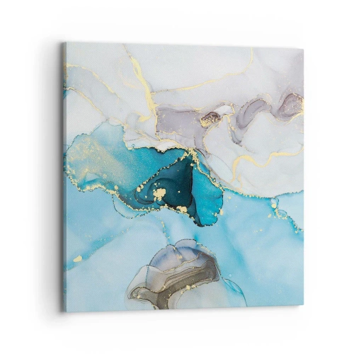 Canvas picture - Study in Grey and Turquoise Encounter - 70x70 cm