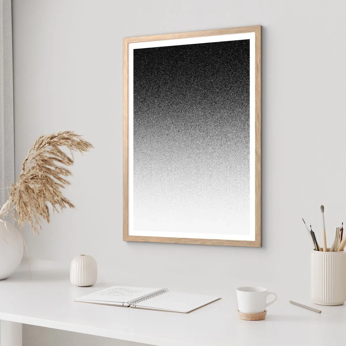Poster in light oak frame - Towards Light - 50x70 cm