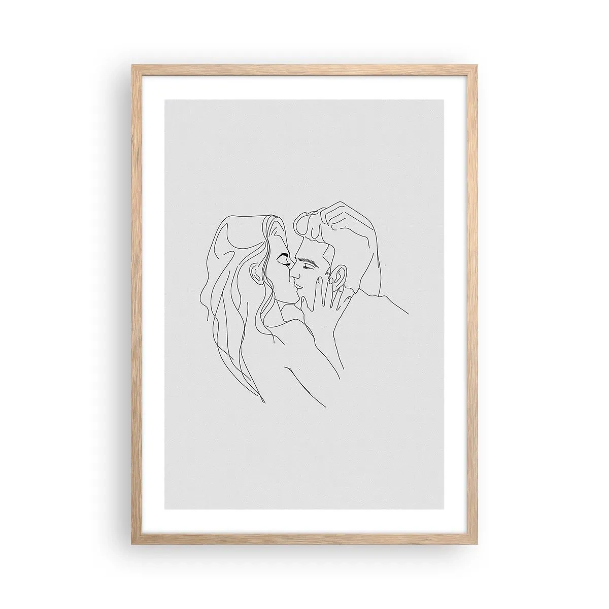 Poster in light oak frame - With the Same Line - 50x70 cm