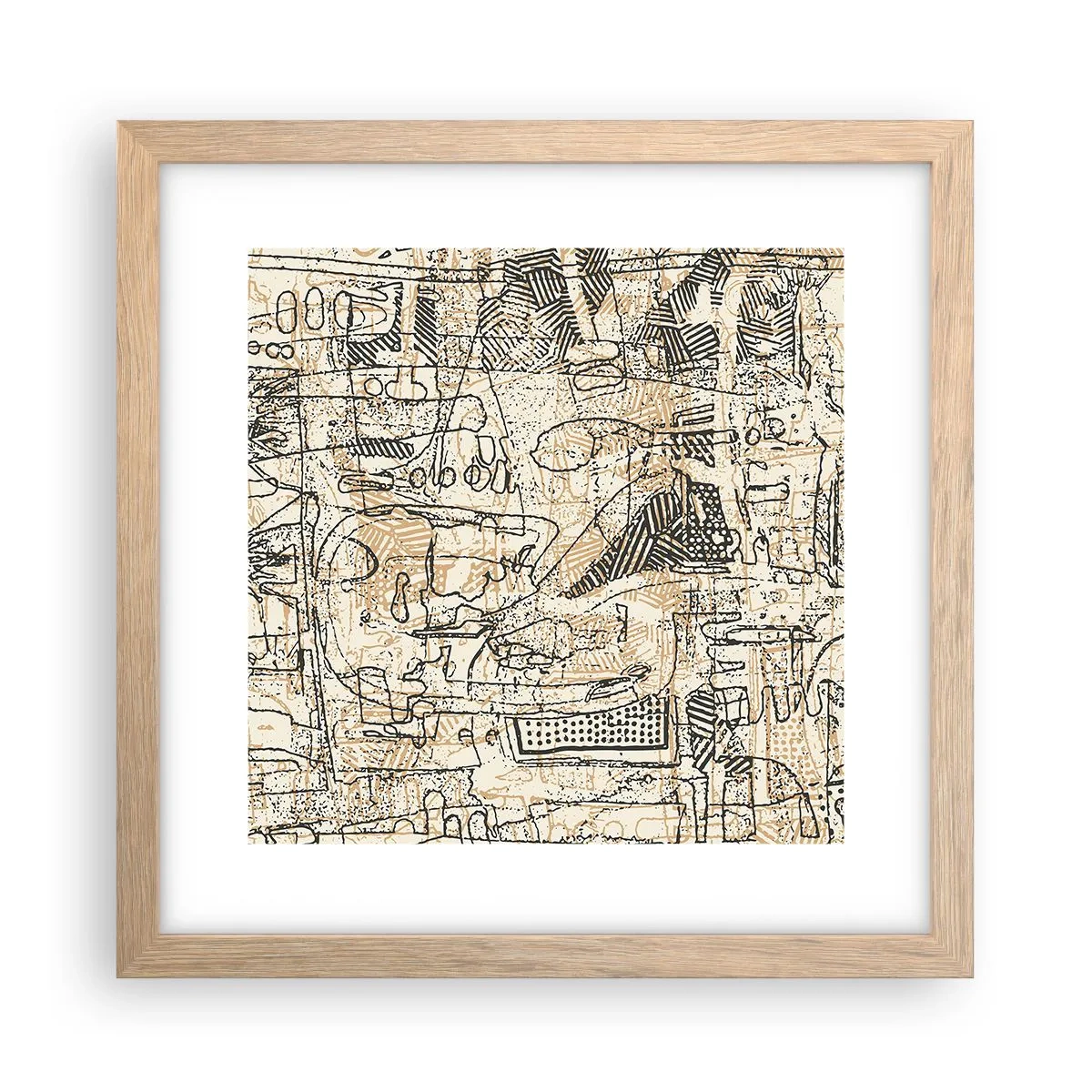 Poster in light oak frame - Waiting to Be Decoded - 30x30 cm