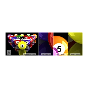 Photo Wallpaper Sample Self-Adhesive Deluxe Sticker - Different Colours of a Game - Sport, Billiards, Billiard Balls - 100x30 cm