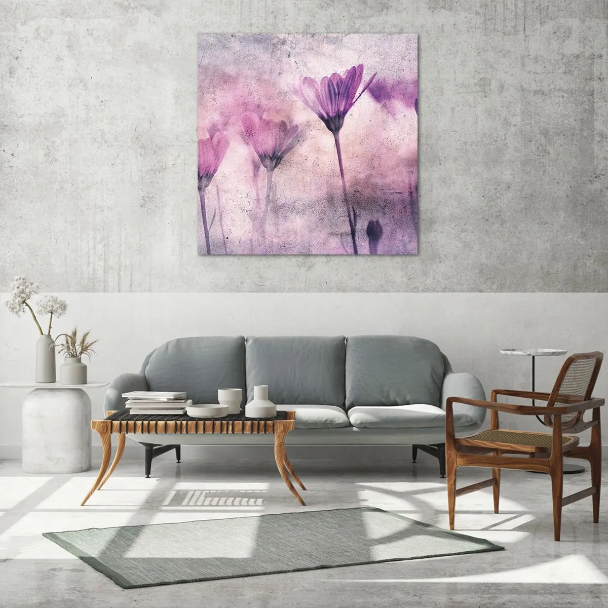 Glass picture - Dream of Flowers - 50x50 cm