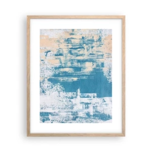 Poster in light oak frame - Through an Icicle - 40x50 cm