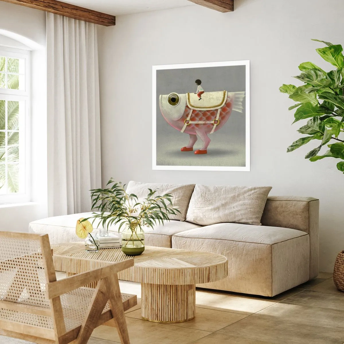 Poster - Fish Jockey - 50x50 cm