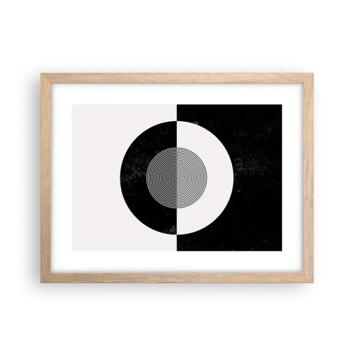 Poster in light oak frame - Harmony in Black and White - 40x30 cm