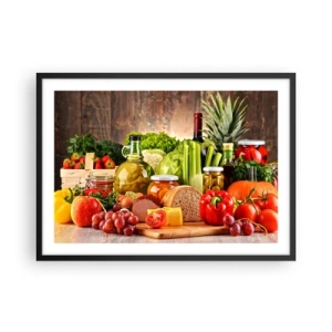 Poster in black frame - Smoked, Baked, Marinated - 70x50 cm