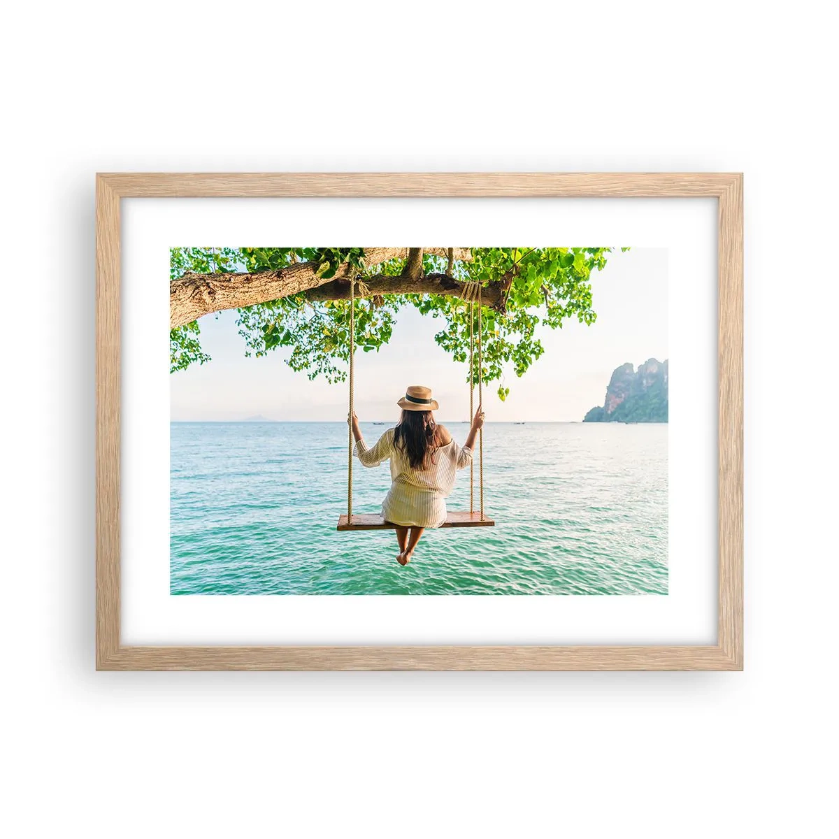 Poster in light oak frame - Life Is Beautiful - 40x30 cm