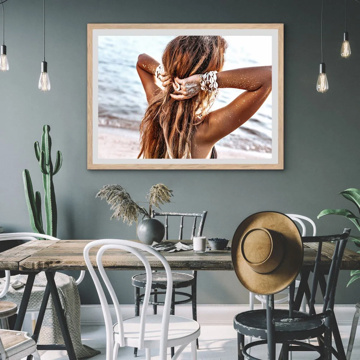 Poster in light oak frame - Sister of Water and Sun - 91x61 cm