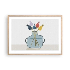 Poster in light oak frame - As Quiet as Poppies - 70x50 cm