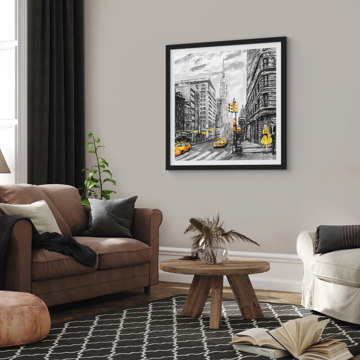 Poster in black frame - New York Tale - 30x30 cm