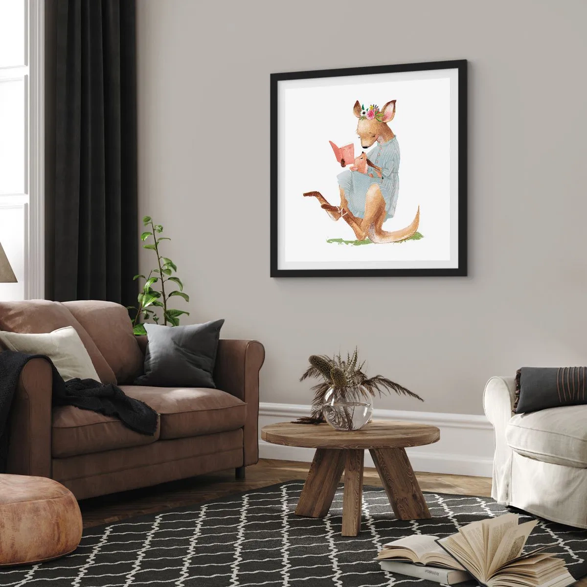 Poster in black frame - Read to Me, Mum - 50x50 cm