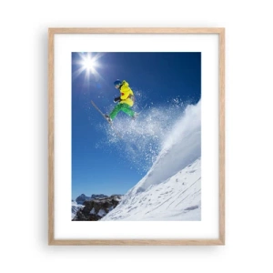 Poster in light oak frame - Dancing with the Mountains - 40x50 cm