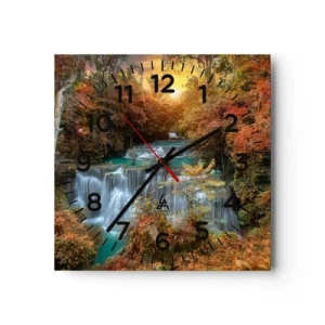 Wall clock - Clock on glass - Hidden Forest Treasure - 40x40 cm