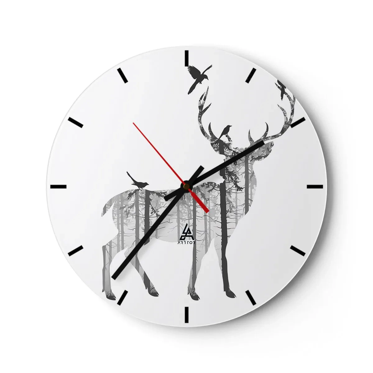 Wall clock - Clock on glass - Good Spirit of a Forest - 40x40 cm