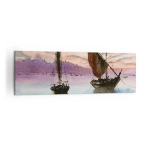 Canvas picture - Evening at the Port - 160x50 cm