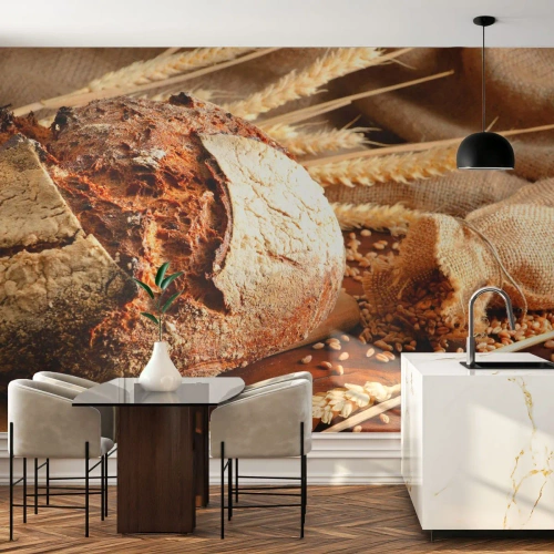 Photo Wallpaper Premium Canvas - Tasty, Fragrant, Crunchy - Bread, Grain of Wheat, Gastronomy - 400x280 cm