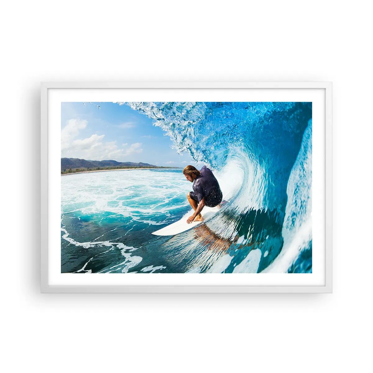 Poster in white frmae - Dancing with Waves - 70x50 cm