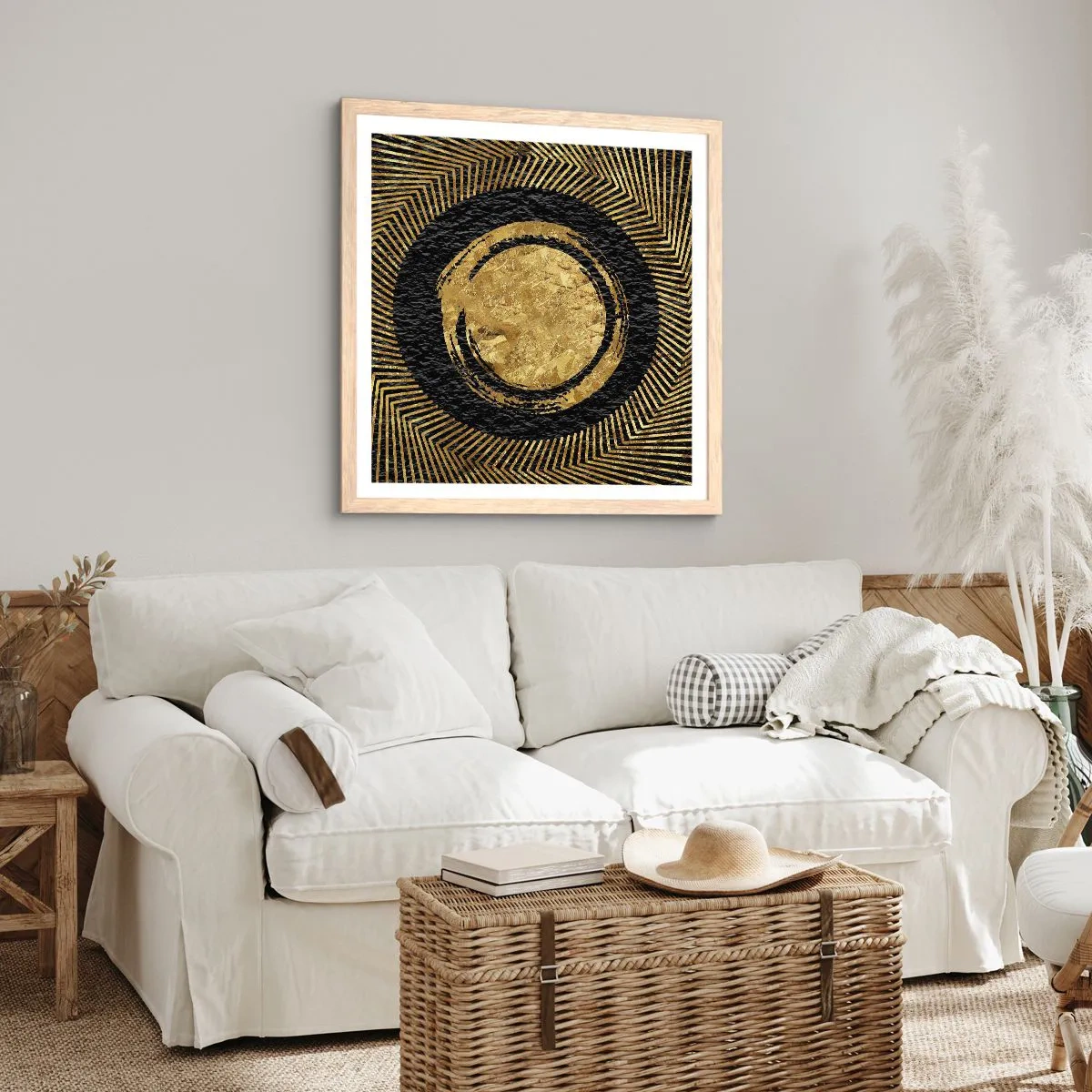 Poster in light oak frame - Composition Glamour - 60x60 cm