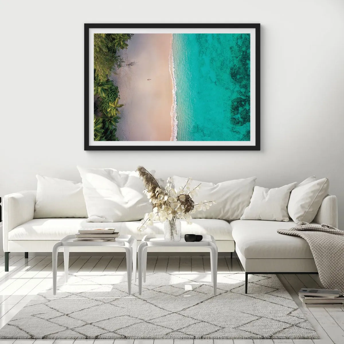 Poster in black frame - Paradise Beach - 100x70 cm