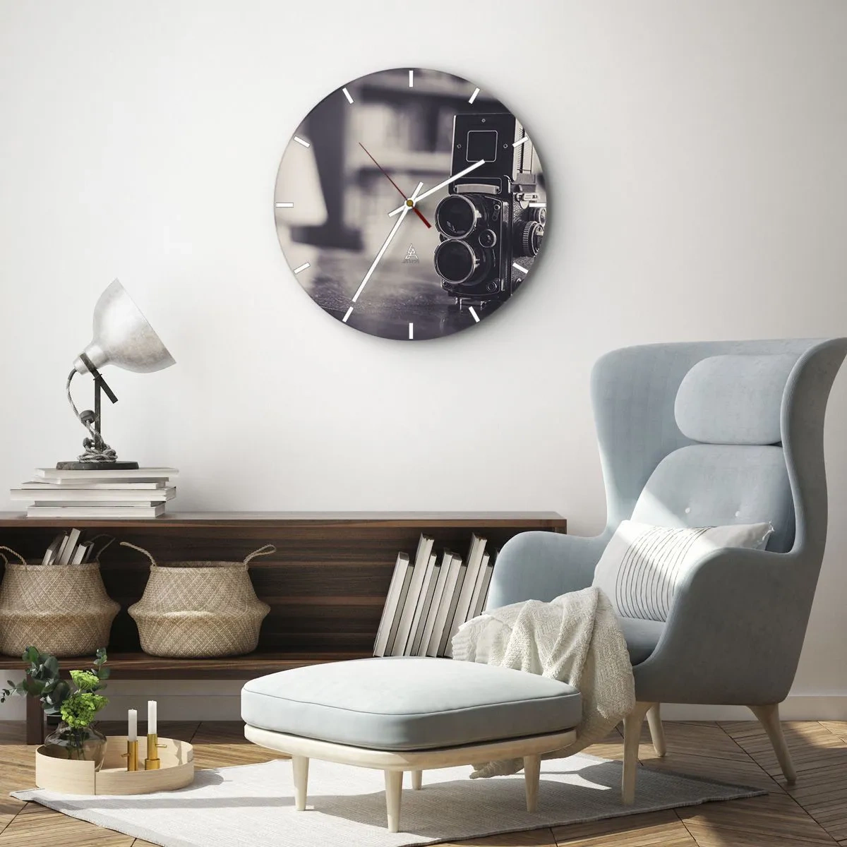 Wall clock - Clock on glass - Magic of the Old Photograph - 30x30 cm