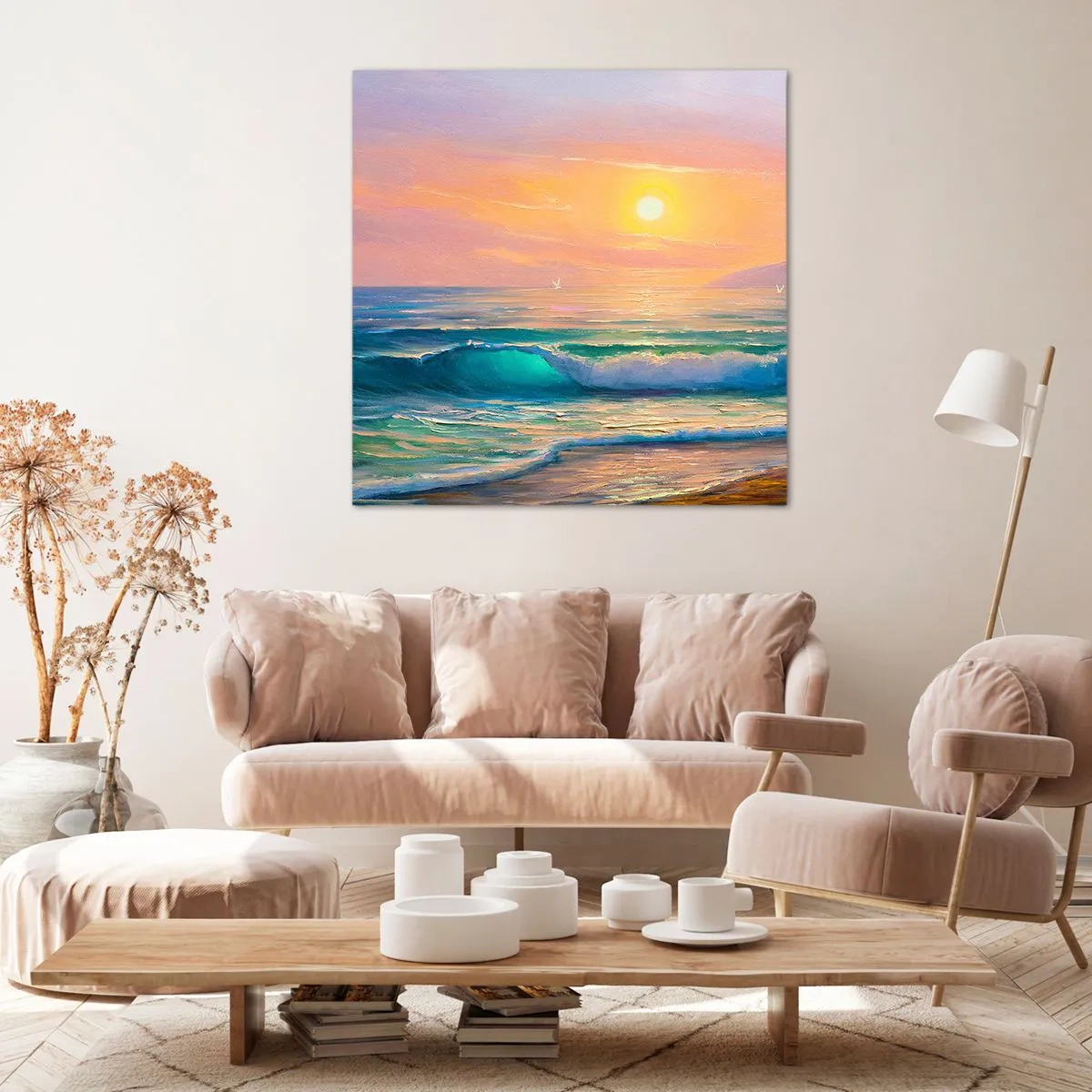 Canvas picture - Turquoise Song of the Waves - 30x30 cm