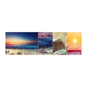Photo Wallpaper Sample Self-Adhesive Deluxe Sticker - What Is behind the Horizon? - Landscape, Sea, Sunset - 100x30 cm