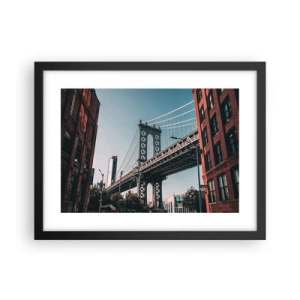 Poster in black frame - Over the City Waves - 40x30 cm