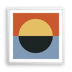 Poster in white frmae - Composition of Warm and Cool - 50x50 cm