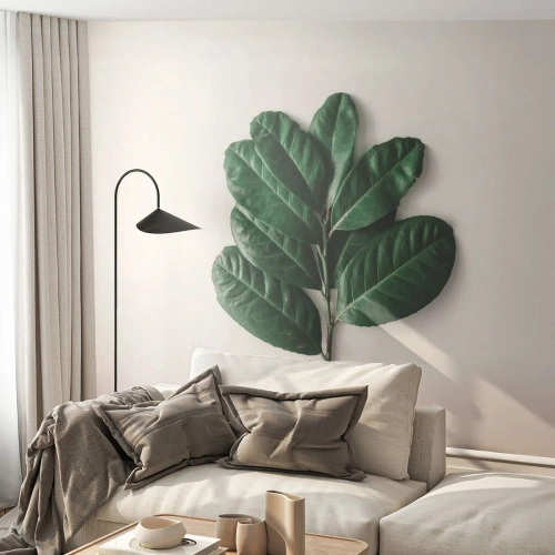 Photo Wallpaper Premium Sand - Drawing of Nature Itself - Leaves, Plant, Nature - 150x105 cm