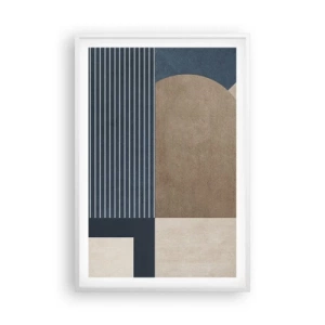 Poster in white frmae - Composition of Simplicity and Curvature - 61x91 cm